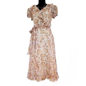 J.B.S. ~ Women’s lightweight fully lined sheer animal print dress size M